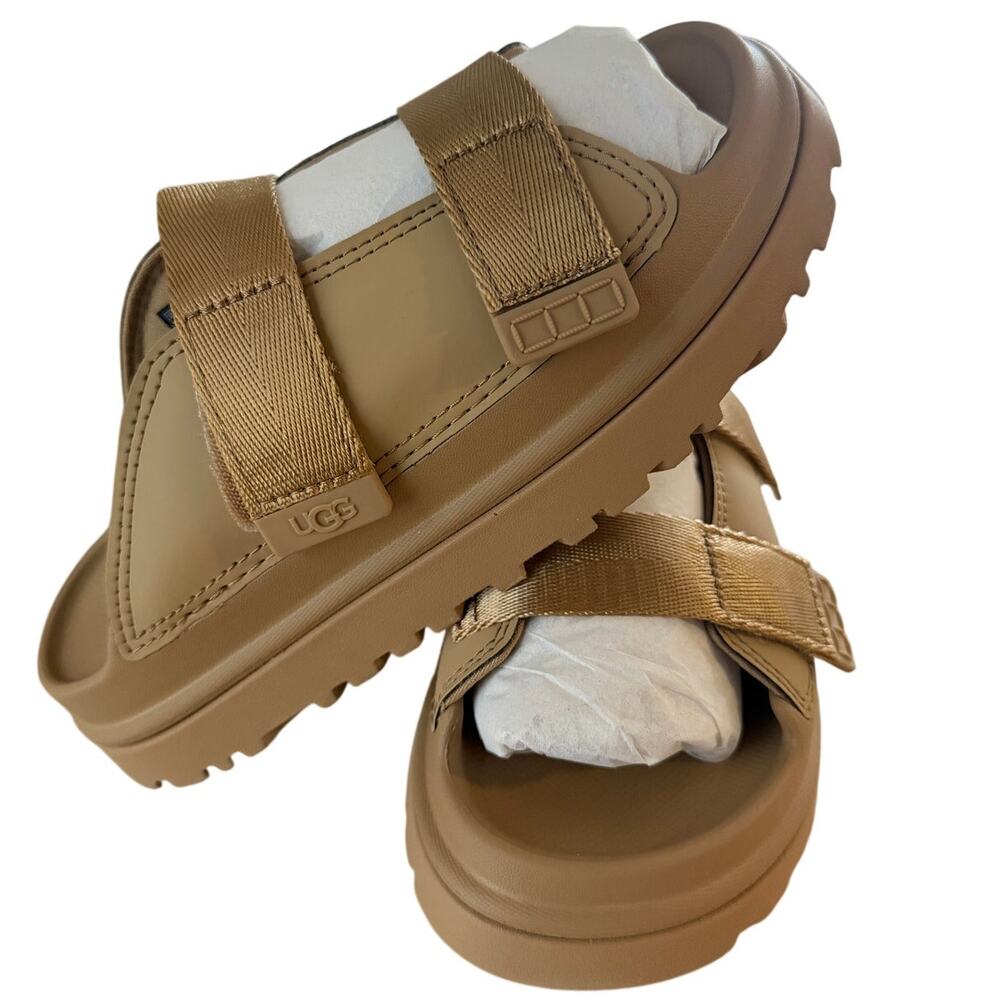 UGG GoldenGlow Slide Dark Sand EU36 Youth 4 Womens 5.5 NIB Sandals Slides